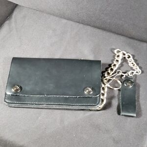 Leather Wallet with Chain